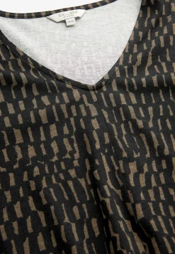 Cellbes of Sweden V-ringad trikåklänning Svart/Nougat/Mönstrad