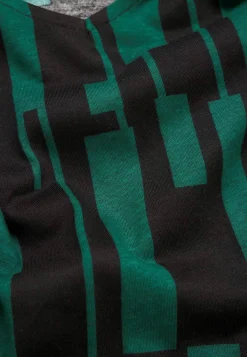 Cellbes of Sweden V-ringad trikåtunika med fickor Mörkgrön / Svart / Mönstrad Clearance