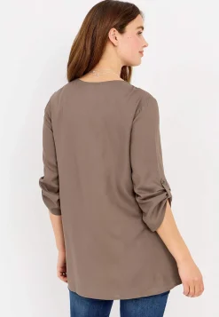 Cellbes of Sweden V-ringad tunika i två längder Nougat Hot