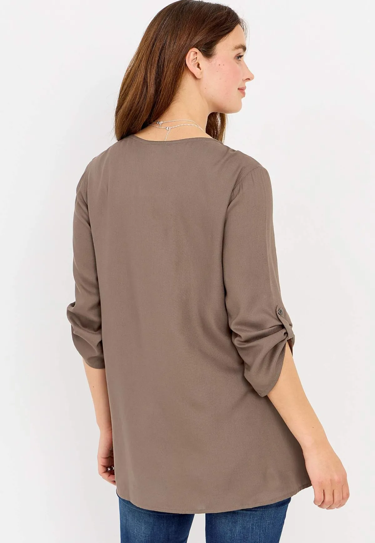 Cellbes of Sweden V-ringad tunika i två längder Nougat Hot