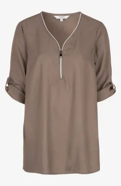Cellbes of Sweden V-ringad tunika i två längder Nougat Hot