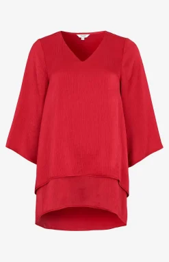 Cellbes of Sweden V-ringad tunika med trumpetärm Röd Best