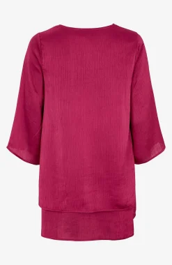 Cellbes of Sweden V-ringad tunika med trumpetärm Plommon Best