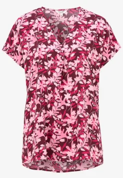 Cellbes of Sweden V-ringad, vävd tunika Vinröd / Mönstrad Sale