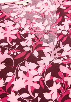 Cellbes of Sweden V-ringad, vävd tunika Vinröd / Mönstrad Sale