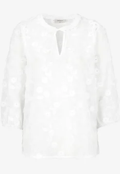 Freequent Vävd blus med brodyr Offwhite Best