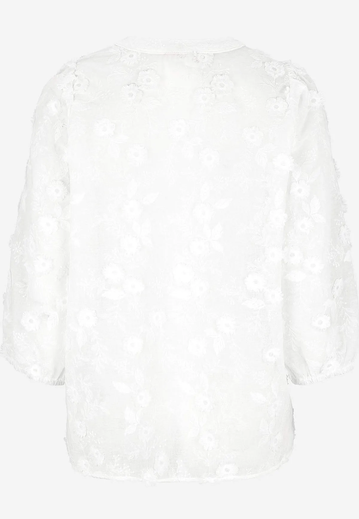 Freequent Vävd blus med brodyr Offwhite Best