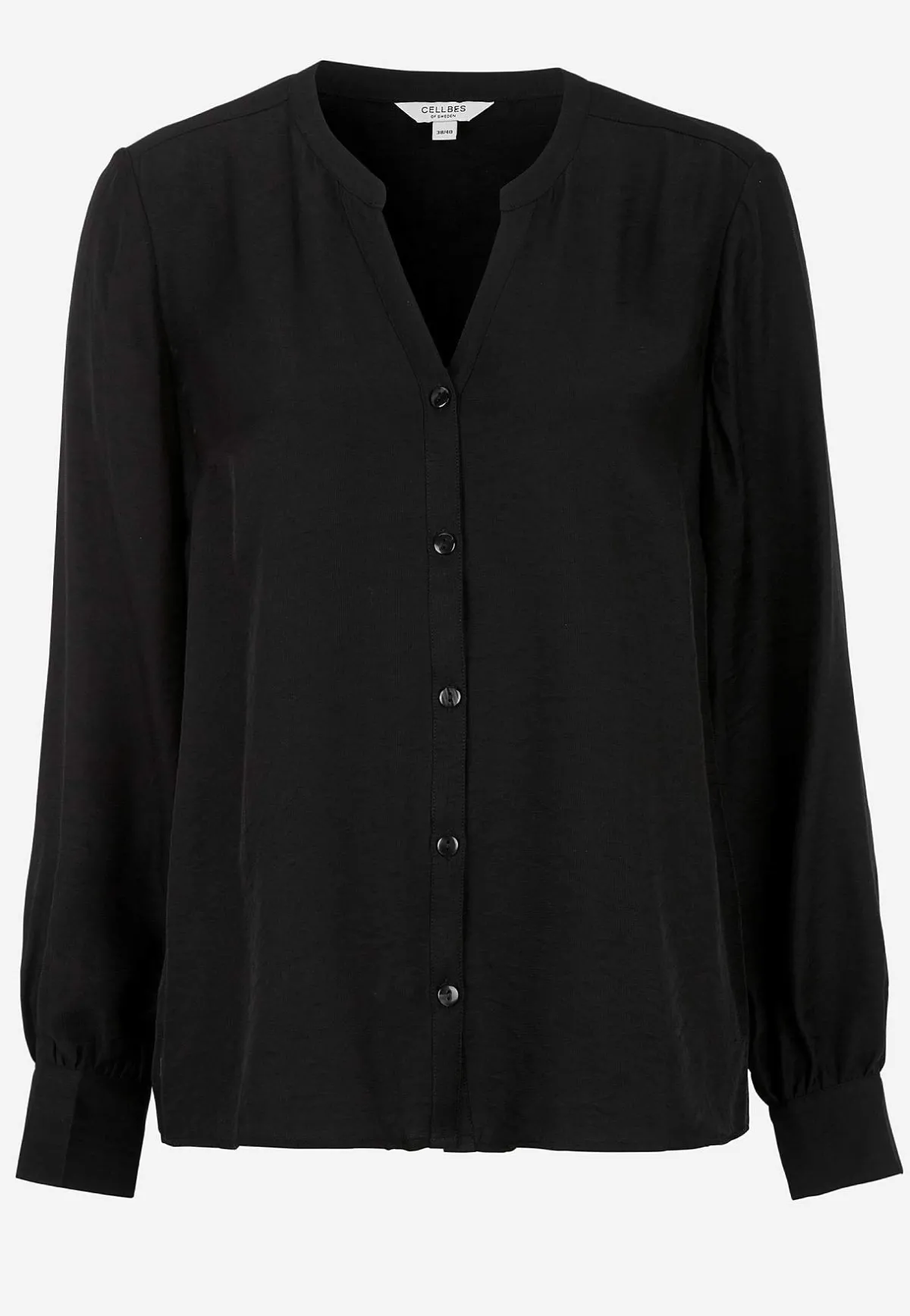 Cellbes of Sweden Vävd blus med knappar Svart Sale