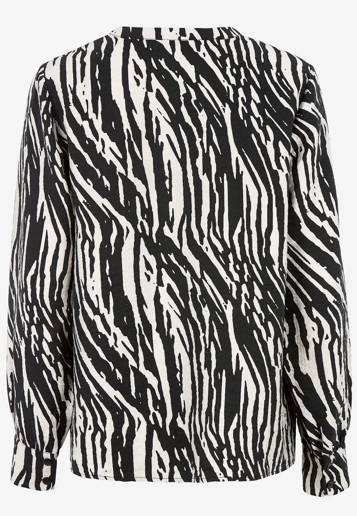 Cellbes of Sweden Vävd blus med knappar Svart / Beige / Mönstrad Outlet