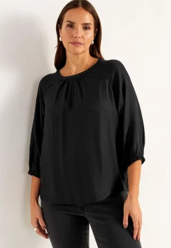 Cellbes of Sweden Vävd blus med struktur Svart Hot