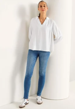 Cellbes of Sweden Vävd blus med vida ärmar Vit Discount