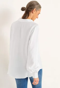 Cellbes of Sweden Vävd blus med vida ärmar Vit Discount