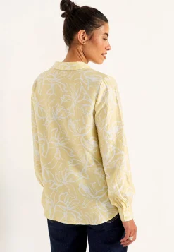 Cellbes of Sweden Vävd blus med vida ärmar Ljusgul / Mönstrad Hot