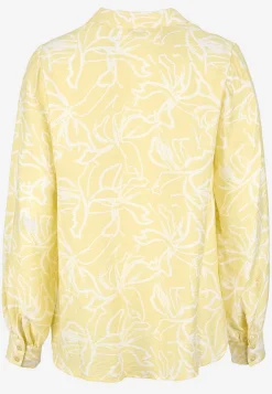 Cellbes of Sweden Vävd blus med vida ärmar Ljusgul / Mönstrad Hot