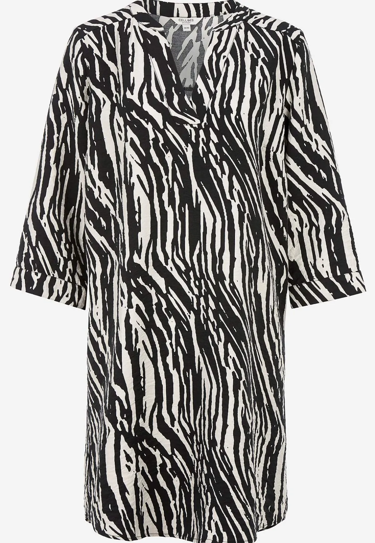 Cellbes of Sweden Vävd klänning Svart / Beige / Mönstrad New