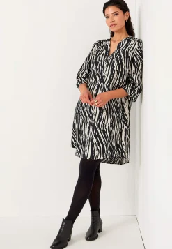 Cellbes of Sweden Vävd klänning Svart / Beige / Mönstrad New