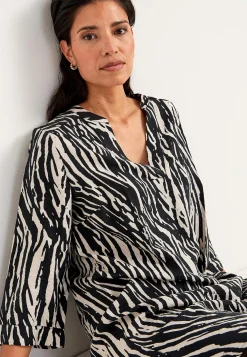 Cellbes of Sweden Vävd klänning Svart / Beige / Mönstrad New