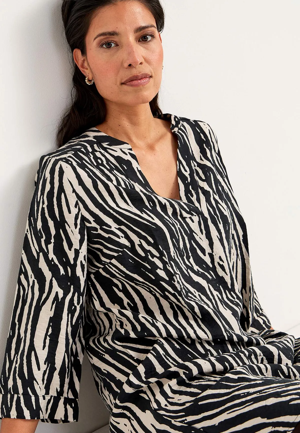 Cellbes of Sweden Vävd klänning Svart / Beige / Mönstrad New