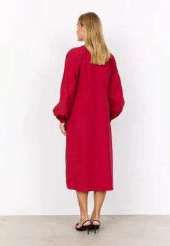 Soyaconcept Vävd klänning i poplin Röd Online