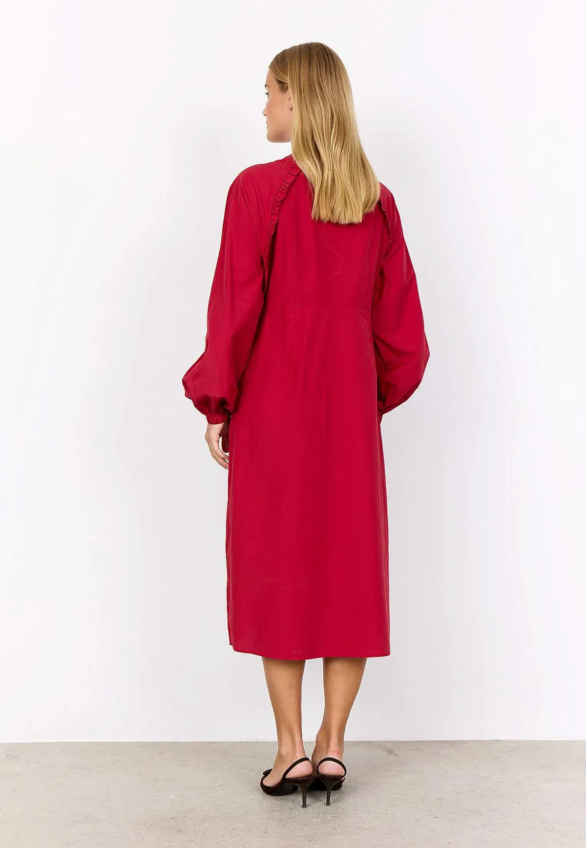 Soyaconcept Vävd klänning i poplin Röd Online