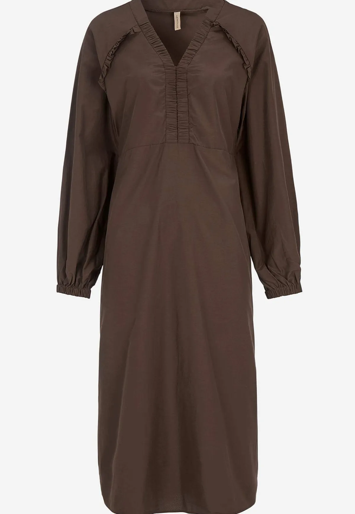 Soyaconcept Vävd klänning i poplin Brun Discount