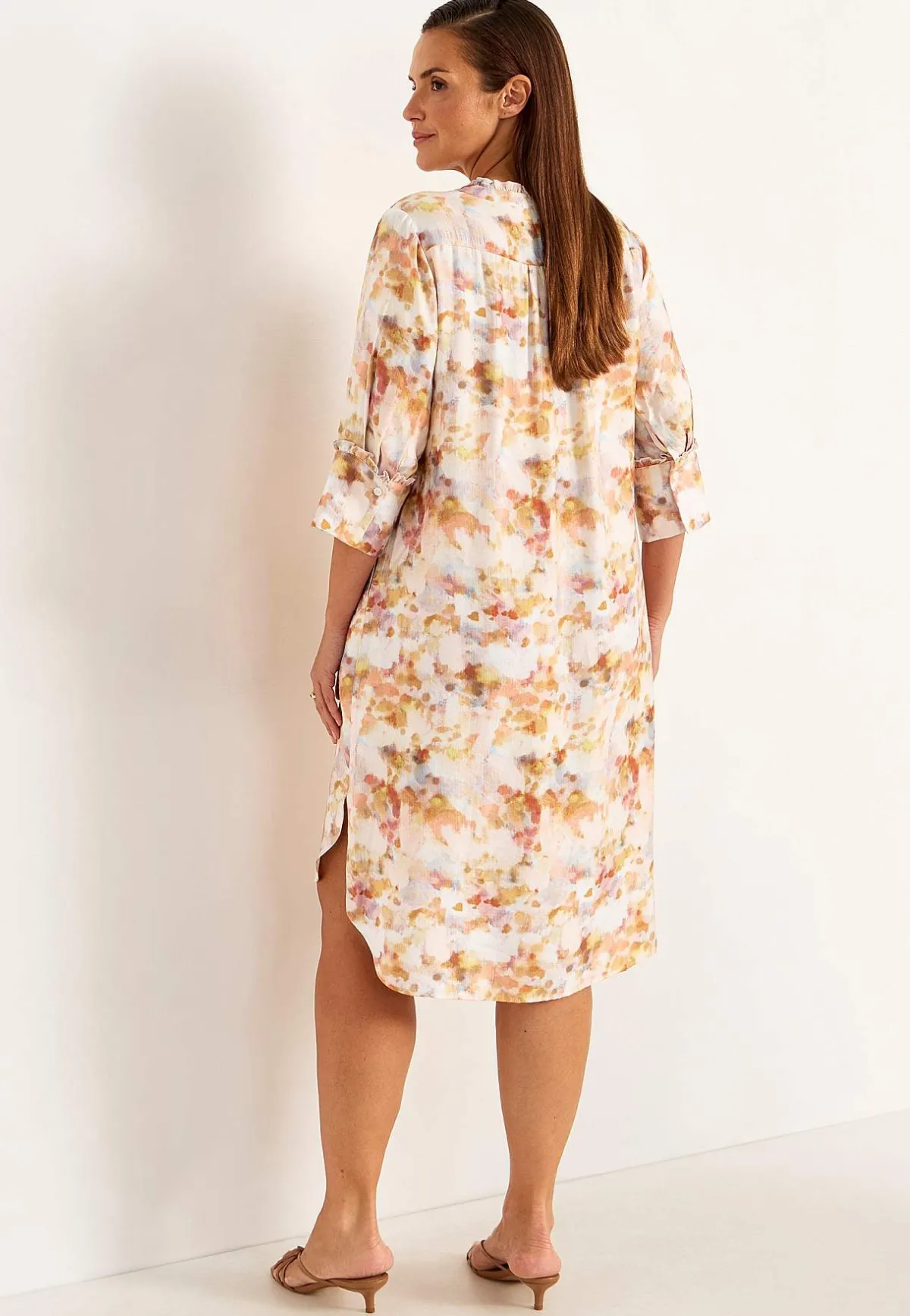 Cellbes of Sweden Vävd klänning med fickor Orange / Mönstrad Sale