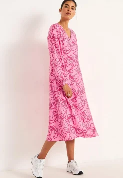 Cellbes of Sweden Vävd klänning med knappar Rosa / Mönstrad Clearance