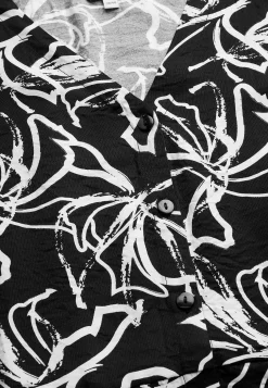 Cellbes of Sweden Vävd klänning med knappar Svart / Mönstrad Best