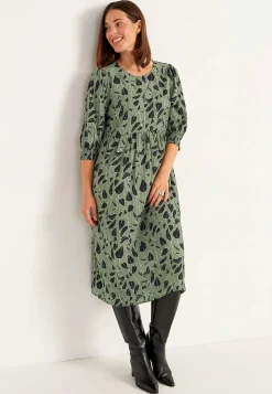 Cellbes of Sweden Vävd klänning med struktur Svart / Grön / Mönstrad Outlet