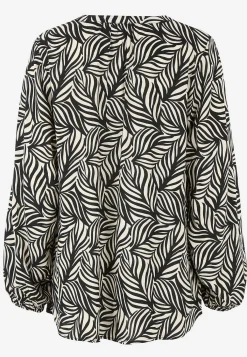 Wasabiconcept Vävd, mönstrad blus Svart / Vit / Mönstrad Outlet