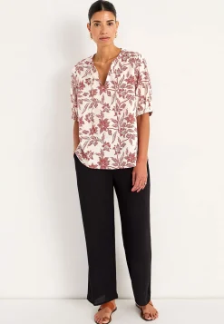 Cellbes of Sweden Vävd, mönstrad blus Rost / Blommig Clearance