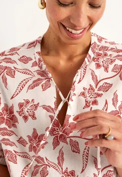 Cellbes of Sweden Vävd, mönstrad blus Rost / Blommig Clearance