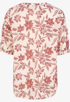 Cellbes of Sweden Vävd, mönstrad blus Rost / Blommig Clearance