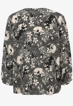 Cellbes of Sweden Vävd, mönstrad blus Svart / Beige / Mönstrad Online