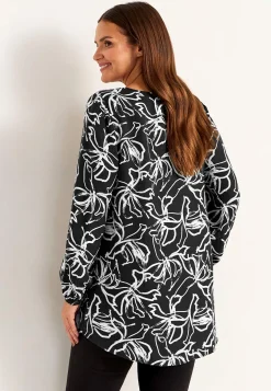 Cellbes of Sweden Vävd, mönstrad tunika Svart / Mönstrad