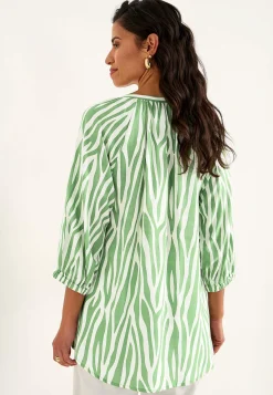Cellbes of Sweden Vävd, mönstrad tunika Ljusgrön / Zebra Clearance