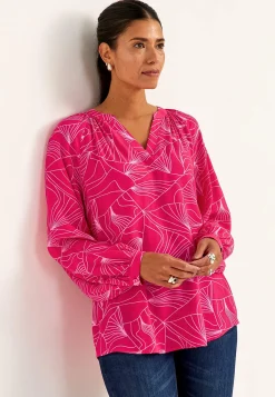 Cellbes of Sweden Vävd, mönstrad tunika Cerise / Mönstrad Discount