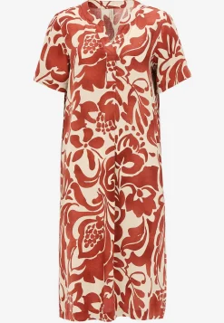 Soyaconcept Vävd, mönstrad viskosklänning Rost / Mönstrad