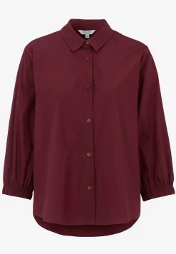 Cellbes of Sweden Vävd poplinskjorta Vinröd Hot