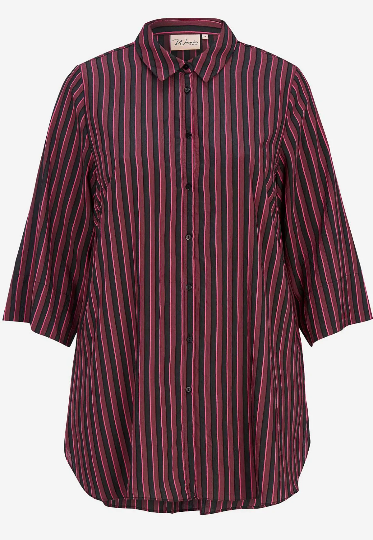 Wasabiconcept Vävd, randig skjorta Vinröd/Svart/Randig Online