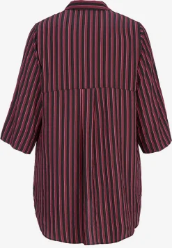 Wasabiconcept Vävd, randig skjorta Vinröd/Svart/Randig Online
