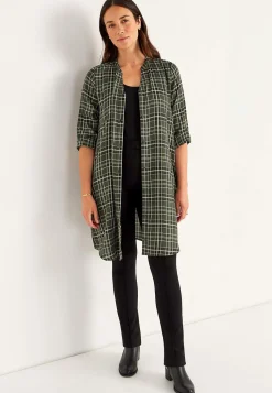 Cellbes of Sweden Vävd skjortklänning med fickor Grön/Rutig Best