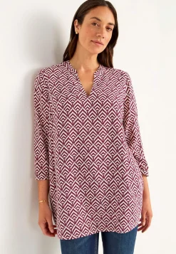 Cellbes of Sweden Vävd tunika Vinröd / Mönstrad Clearance