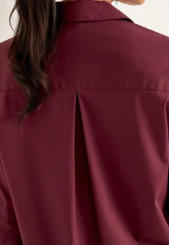 Cellbes of Sweden Vävd tunika i poplin Vinröd New