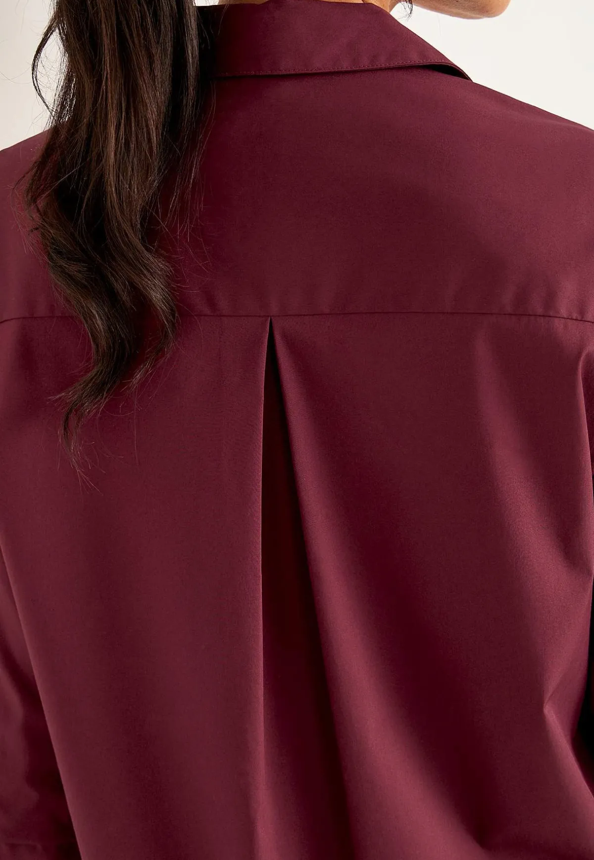 Cellbes of Sweden Vävd tunika i poplin Vinröd New