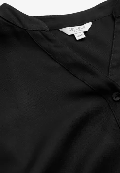 Cellbes of Sweden Vävd tunika med knappar Svart New