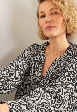 Cellbes of Sweden Vävd tunika med knappar Beige / Svart / Mönstrad Hot