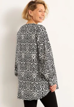 Cellbes of Sweden Vävd tunika med knappar Beige / Svart / Mönstrad Hot