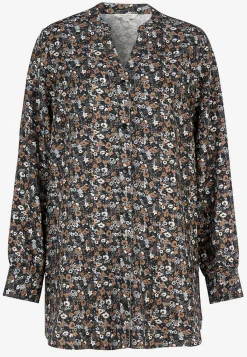 Cellbes of Sweden Vävd tunika med knappar Svart/Nougat/Blommig Discount