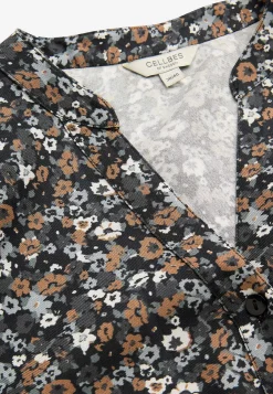 Cellbes of Sweden Vävd tunika med knappar Svart/Nougat/Blommig Discount